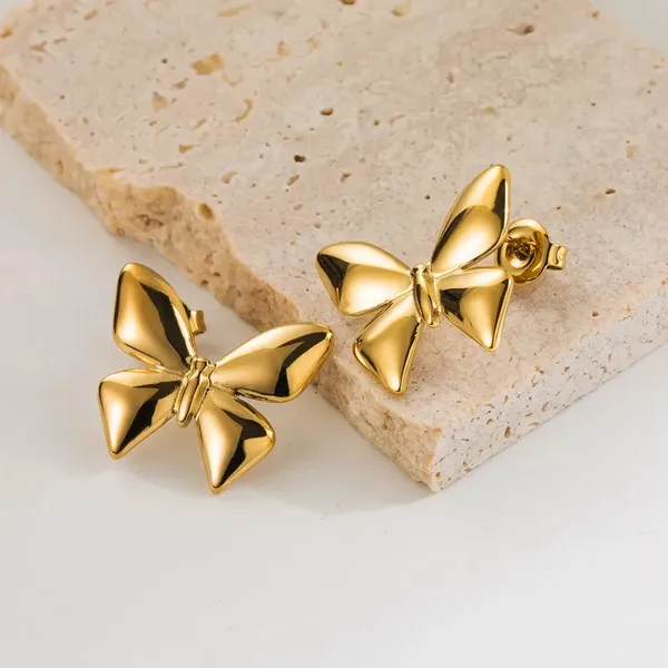 Gold_Solid_Butterfly_Stud_Earrings_For_Women